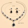 Women's Crystal Droplet Necklace Earrings for Wedding Evening Bride Jewelry Accessories