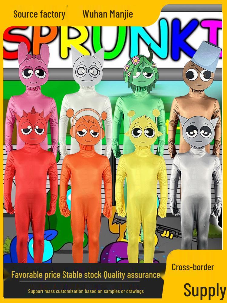 European & American Halloween Sprunki Rhythm Box Costume for Kids - Stage Performance Cosplay Outfit