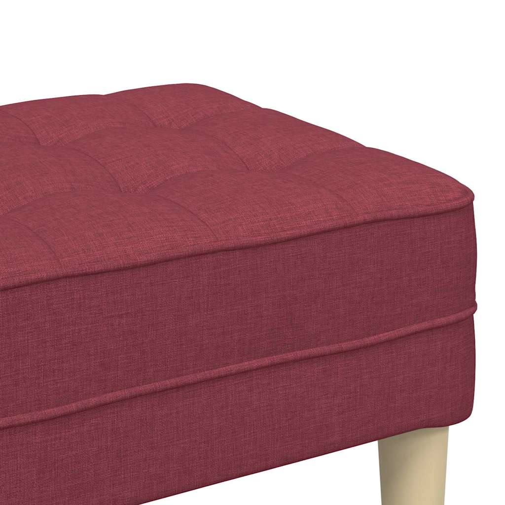 Bench with Cushion Burgundy 113 x 57 x 39 cm Fabric