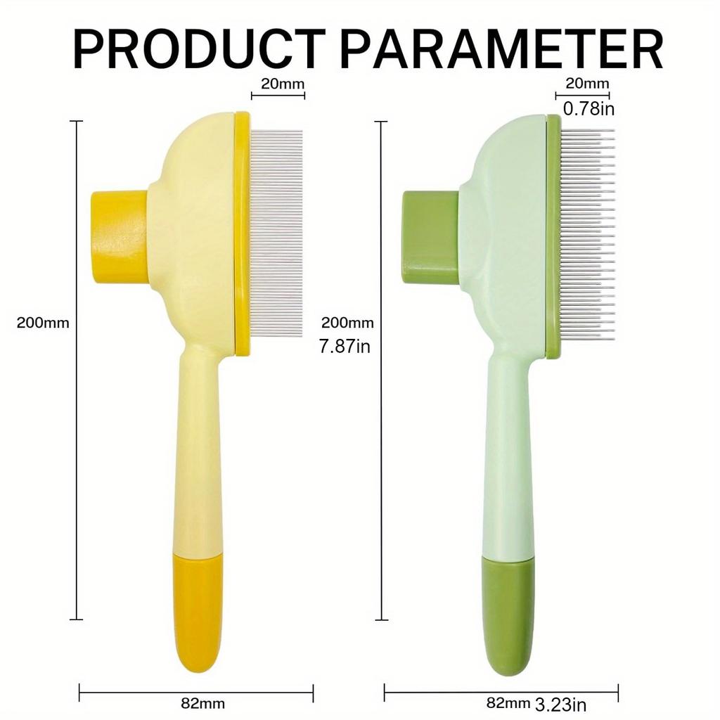 Flea Comb for Cats Dogs Brush for Shedding Pet Hair Removal Comb with Long & Short Stainless Steel Teeth for Deshedding