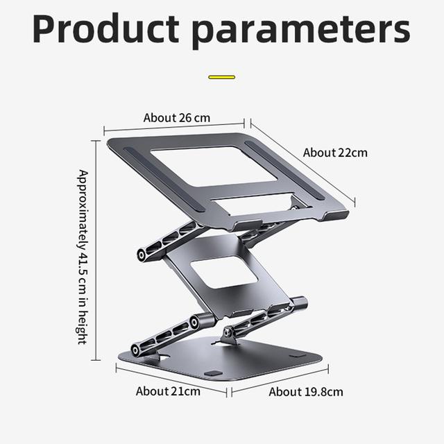 Foldable Laptop Stand Height Adjustable Hollowed Cooling Bracket Support Aluminum Alloy 360 Rotatable for 11-17 Inch Notebook