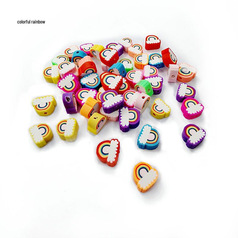Colorful Fruit & Smiley Face Polymer Clay Beads Bracelet DIY Jewelry Accessories