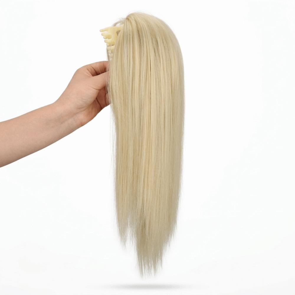 Ciocche per coda di cavallo in fibra sintetica con clip, mezza acconciatura, nuova extension per capelli per donna