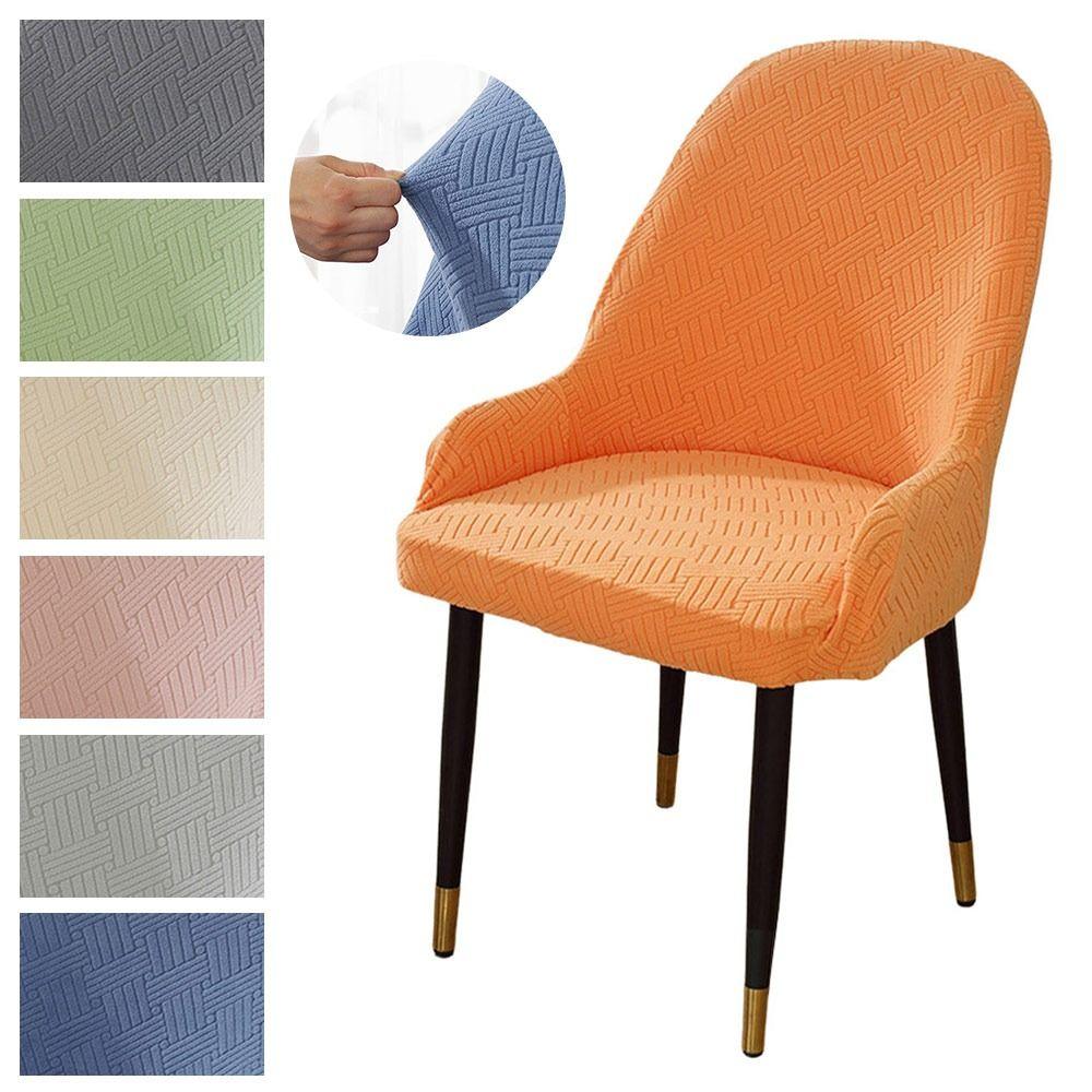 High-elastic Dining Chair Cover Curved Stool Slipcover Integrated Seat Cover  for Home Decoration