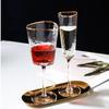 European Hammered Gold Rim Glass Goblet Set