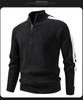 2025 Winter Men's Korean Style Half-Zip Stand Collar Knit Pullover, Plus Size Casual Base Layer