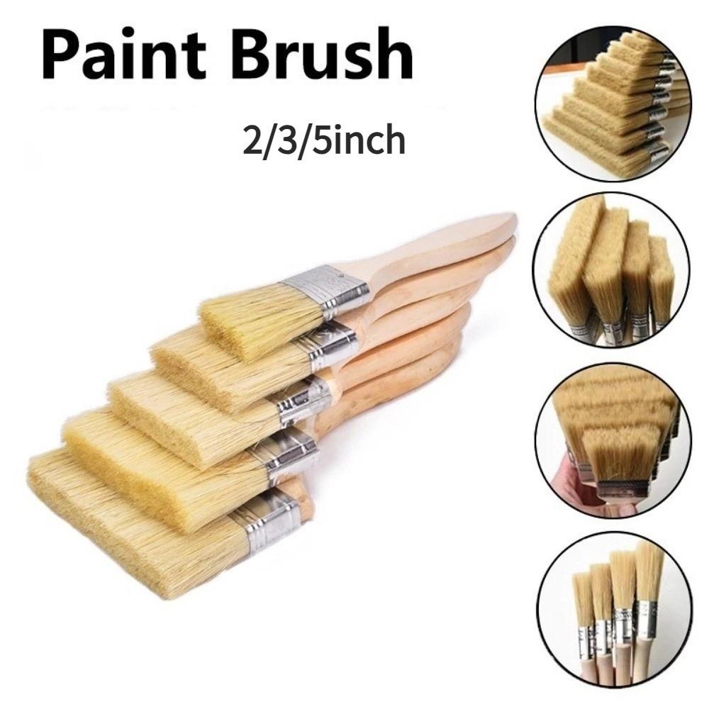 Portable 2/3/5inch Pastry Brush Wood Nylon BBQ Brushes Natural Bristles Heat-Resistant Kitchen Brush For Baking Cooking Grilling