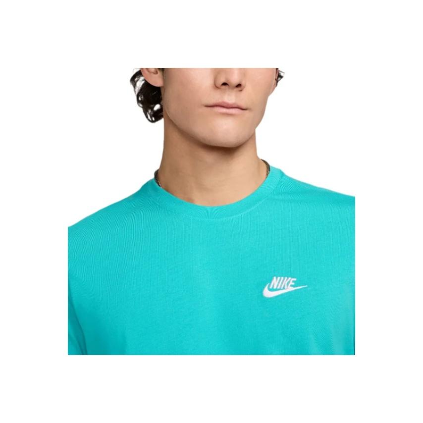 Nike Logo Printed Crew Neck Straight Cut Short Sleeve T-Shirt Men Tops Blue AR4999-345
