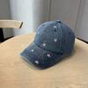 Retro Pure Cotton Washed Embroidery Small Flower Soft Top Cap Children Travel Street Shot Show Face Small Sweet Cap