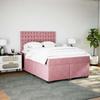 VidaXL Sommier à lattes de lit avec matelas Rose 160x200 cm Velours 3290971