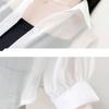Chiffon Doll Sleeve Cardigan Women's Thin Sun Protection Shirt Short Outer Shawl Loose Top Thin Coat White Polo Collar Shirt