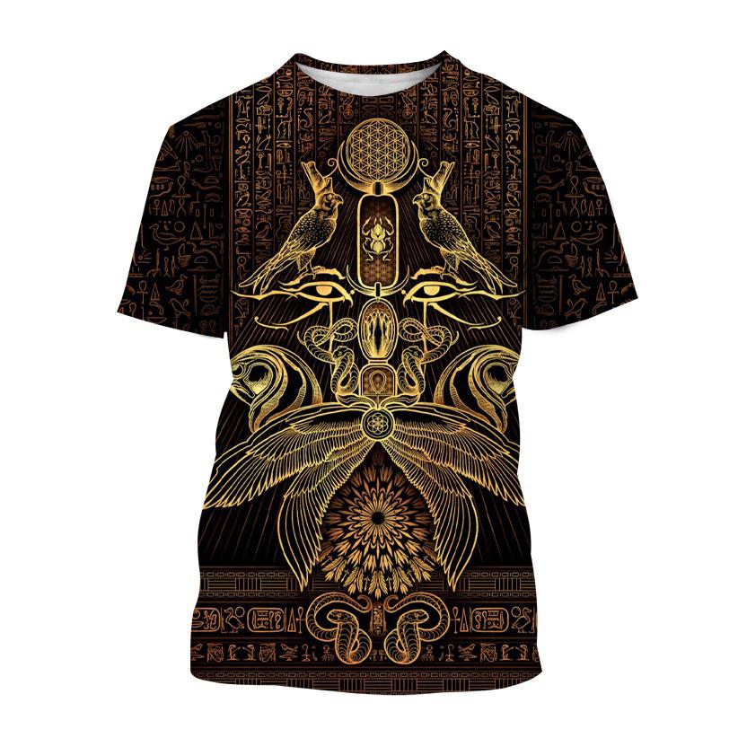 T-Shirts der altägyptischen Kunst Gott Auge Ägyptens 3D-Druck Herren Damen Neu Kurzarm T-Shirt Harajuku Y2k Oberteile Tees Kinderkleidung