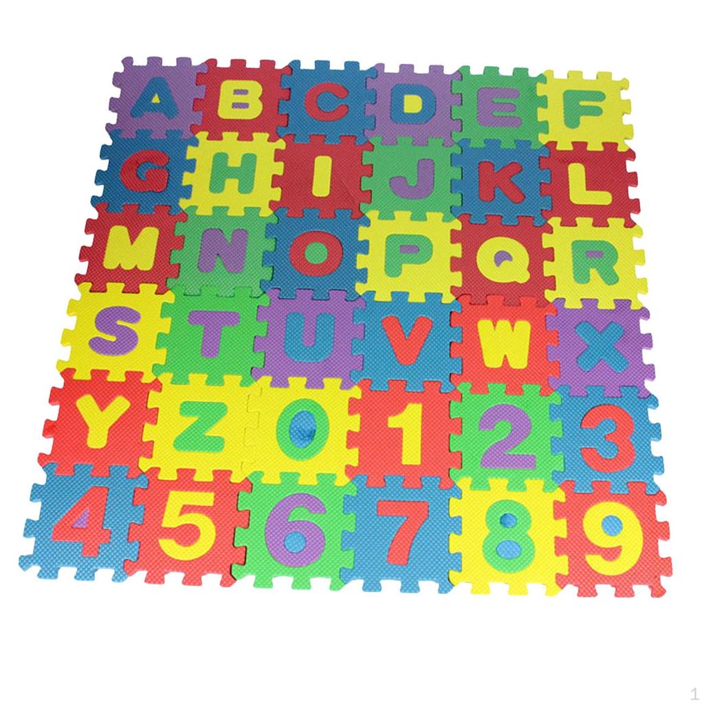 36 Pack Puzzle Play Mat Alphabet Number Multicolor Educational Floor Jigsaw Tiles for Learning