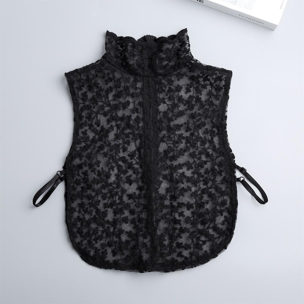 New Instantly Beautiful Girl Petal Lace Fake Collar Playful and Cute Pure Cotton Collared Shirt Ties