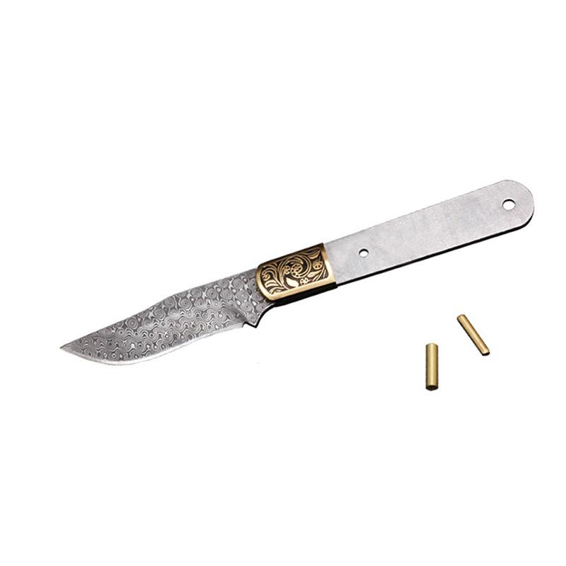 Dropship Size Damascus Steel Semi-finished Fixed Blade Knife Blank Hunting Straight kitchen Knife DIY Billets Blade