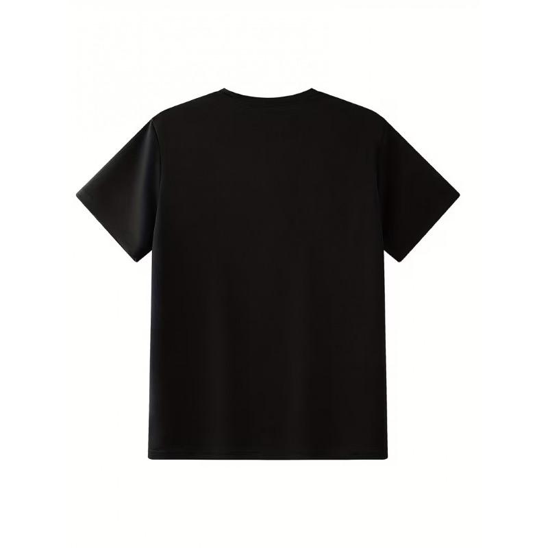 European Sizes Men'S Crew Neck T-Shirt | Short Sleeve, Casual Style, Slight Stretch Fabric, Random Print, Perfect for Weekend Casual