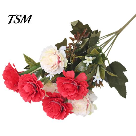 Artificial Peony 1 Branch Faux Silk Flower Flexible Beautiful Weather-resistant Fake Elegant Vivid Party Favors Arrangement