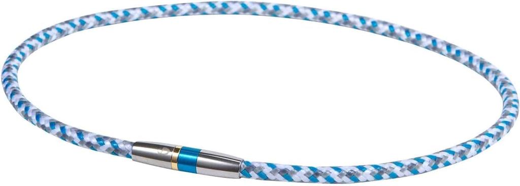 Phiten RAKUWA Neck X50 High-End III Blue Titanium Necklace, Unisex, Adult, 50cm
