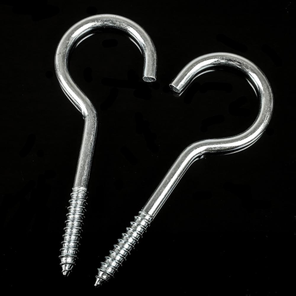 10pcs/pack Screw Hook Blue Zinc Steel 10-16# Heavy Duty Screw in Ceiling Hook Kitchen Cup Hook 1-8# Hooks for for Hanging Plants Length 24.1mm 10pcs