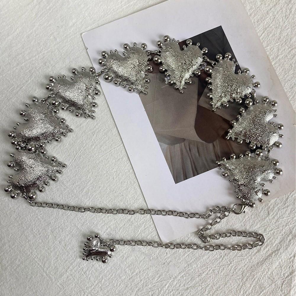 Jeans Decor Zinc Zinc Alloy Waist Chain Vintage Adjustable Belt Heart Chain Waistband  Waist Accessories