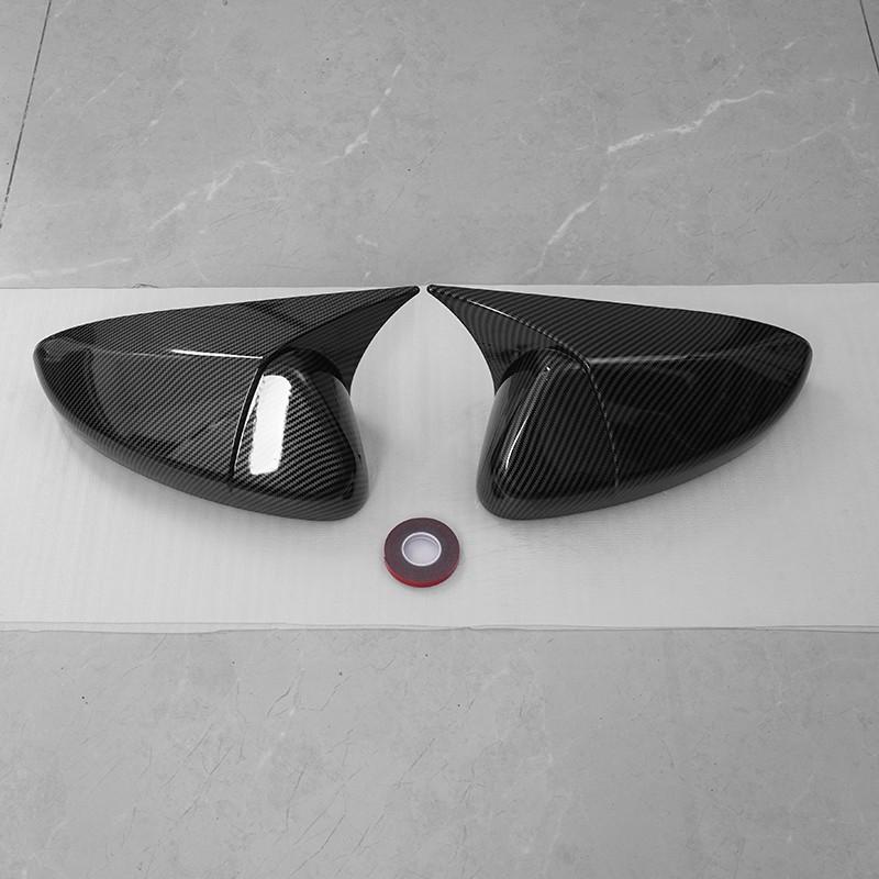 Side OX Style Mirror Cover Caps For 2018-22 Honda Accord 10th Carbon Fiber Black
