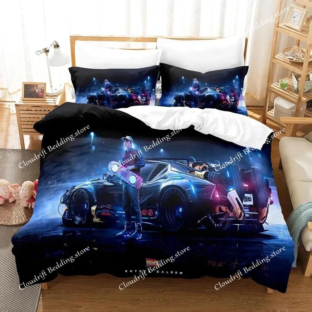 Back To The Future Bedding Set Boys Bedroom 3D Printed Duvet Cover Set Single Double Queen King Size Quilt Cover Pillowcase