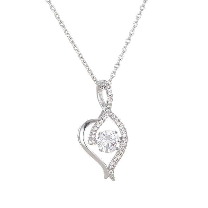 European  American Geometric Rhinestone Metal Couple Necklace - Elegant  Simple Design
