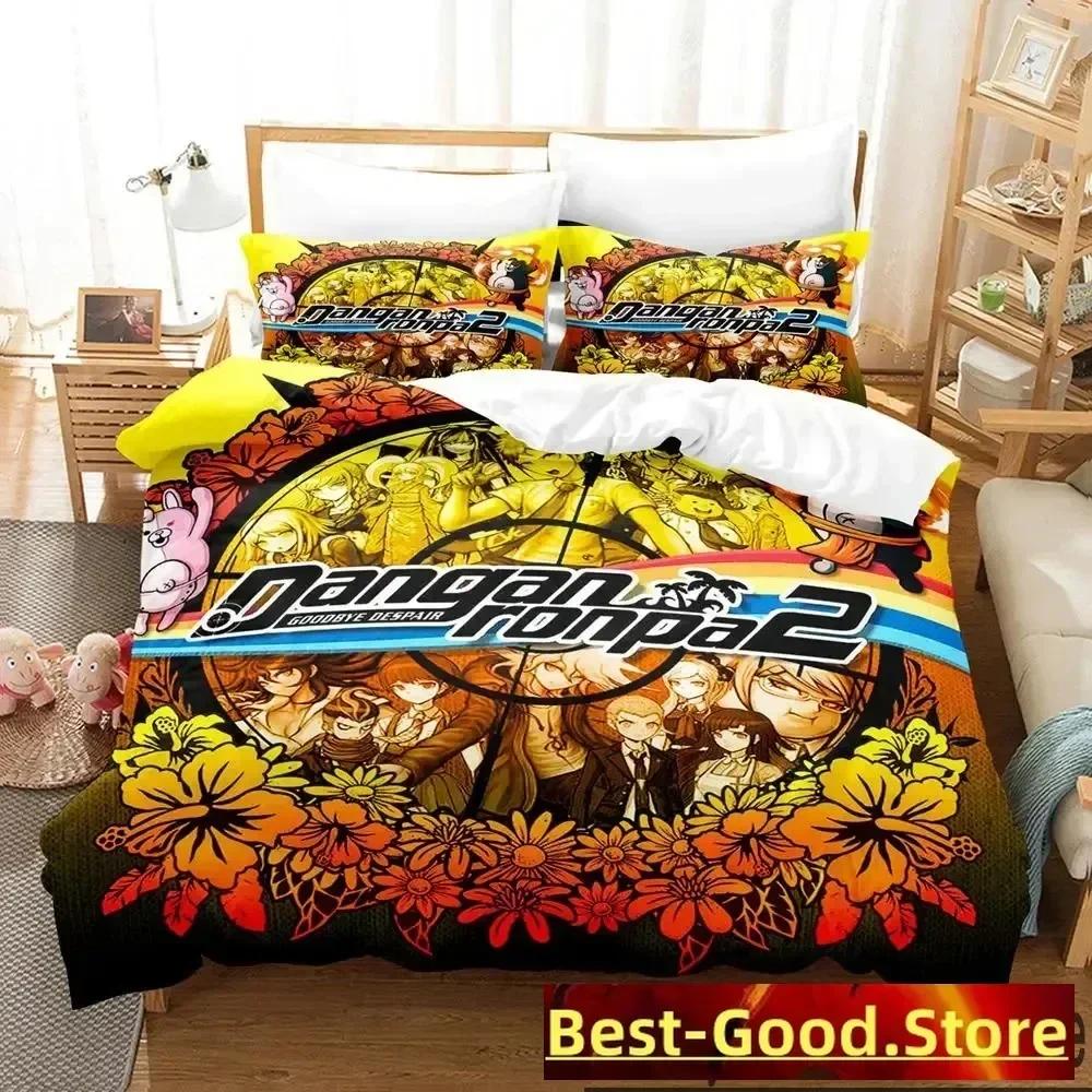 3D Print Anime Danganronpa Bedding Set Duvet Cover Sheet Printed Bed Set Pillowcase Bed Full Queen King Size Comforter Bedroom