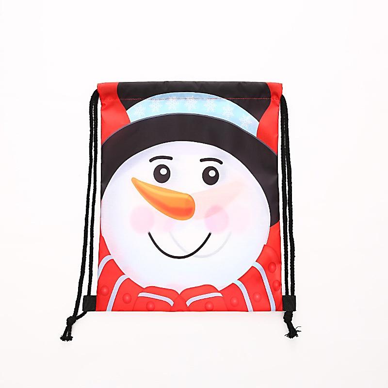 Fashion Christmas Drawstring Gift Bags Santa Claus Big Backpack Kids New Year Banquet Gifts