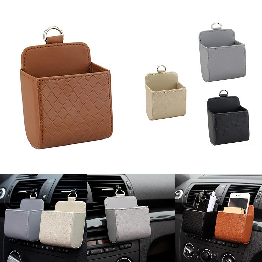 Car Storage Bag Air Vent Car Styling Dashboard Leather