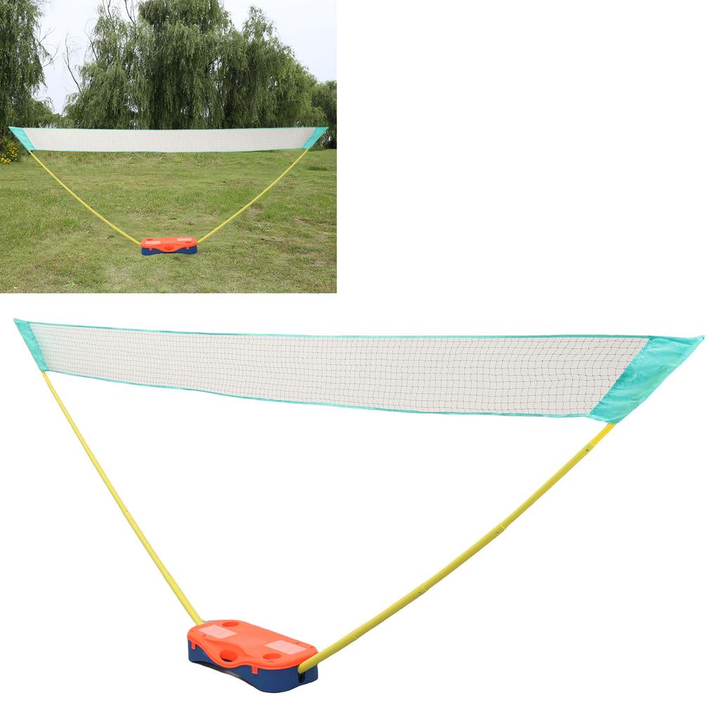 Portable Badminton Net Set with 13.1ft Net Storage Base Easy Setup for Indoor Outdoor Family Game Backyard Sports Blue Orange