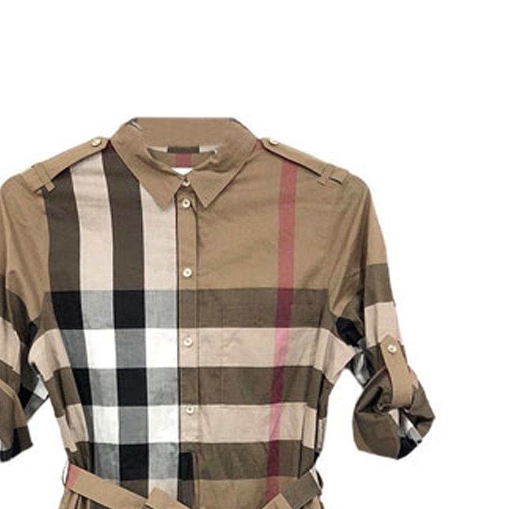 Burberry SS22 Women's Check Dress Brown 80529281
