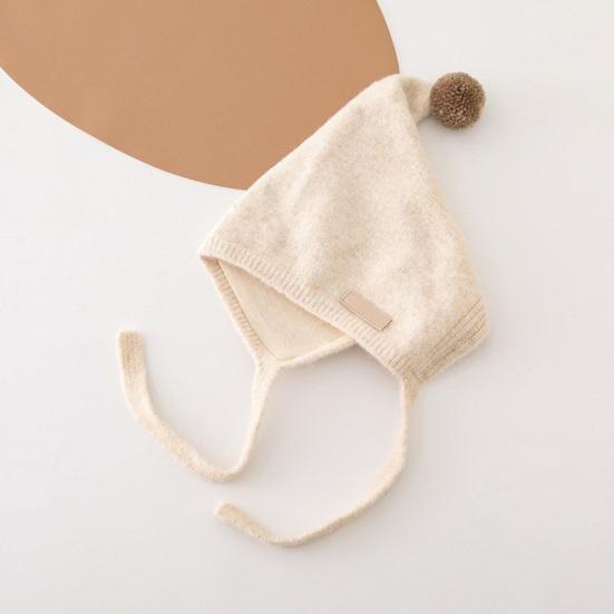 Kinderhut Plüschball Deko Schnürung Warm Elastisch Wintermütze Bequem Locker