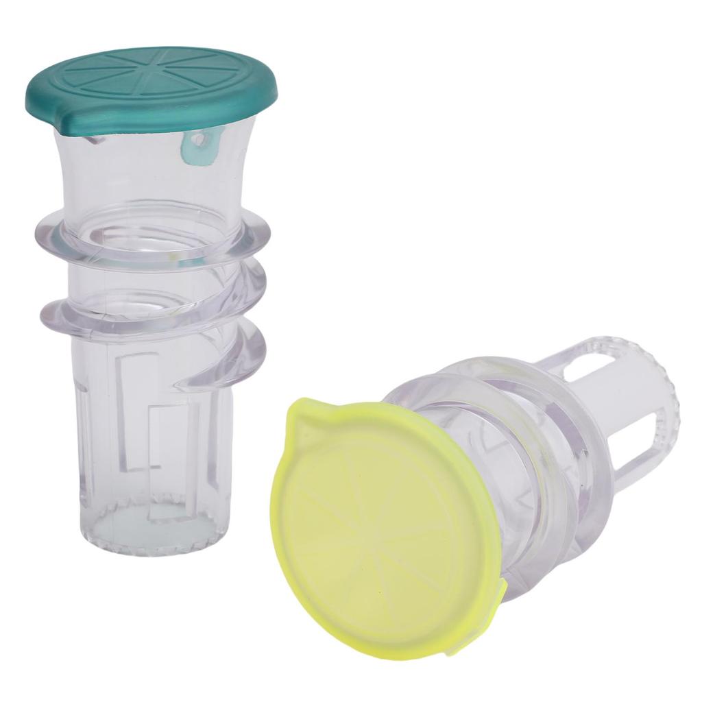 2PCS Screw Top Lemon Squeezer PP Portable Mini Manual Lemon Juicer Squeezer Orange Press with Lid for Seasoning Cooking