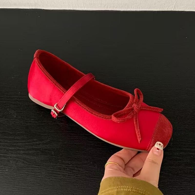 Bow Women Flat Sandals Square Toe Marie Janes Shoes Woman Summer Loafers 2025 Trend Soft Sole Elegant Dress Comfort Zapatillas