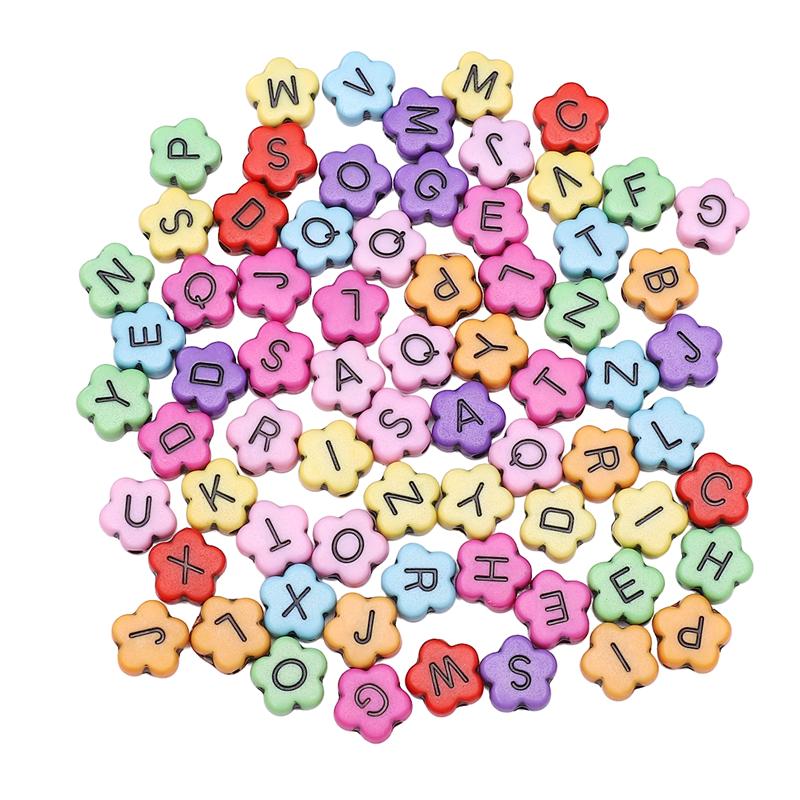 500g akrylové korálky Letter Charms Korálky se švestkovým květem pro výrobu šperků na náramek