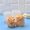 Thin Rose Scented Aromatherapy Candle Silicone Mold, DIY Flower Plaster Ornament Soap Mold