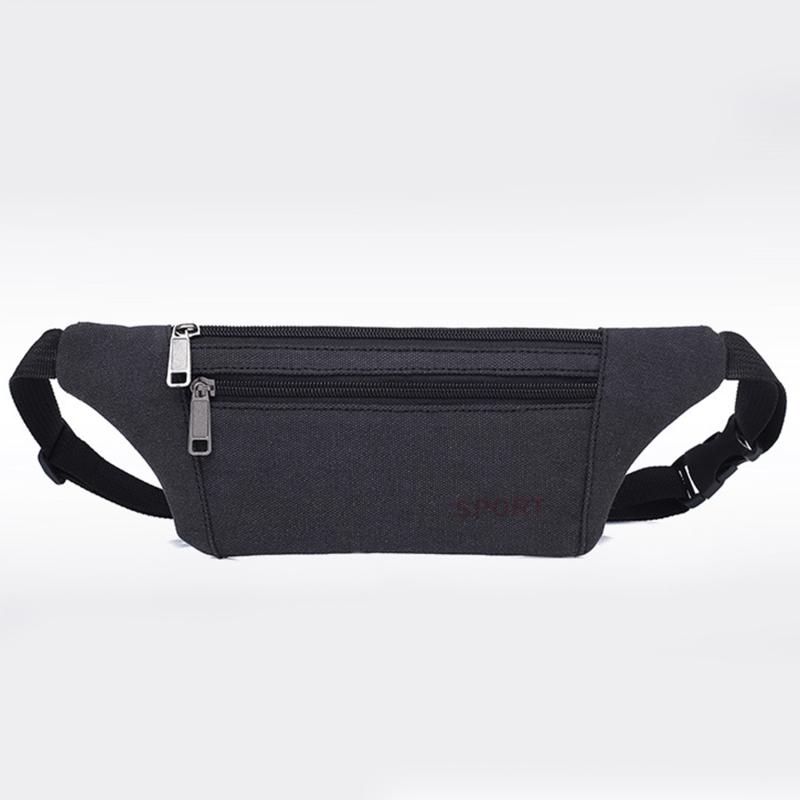 

Fanny Pack Running Bags Waist Belt Bag 2026 New Canvas Purse Travel Camping Hiking Pocket Belly Pouch For Phone Coins Women Men чёрный