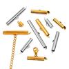 Stainless Steel Gold-Plated Bead Chain Tube Clasp for DIY Earrings, Necklaces, Tassels, and Slide Connectors (6-40mm).