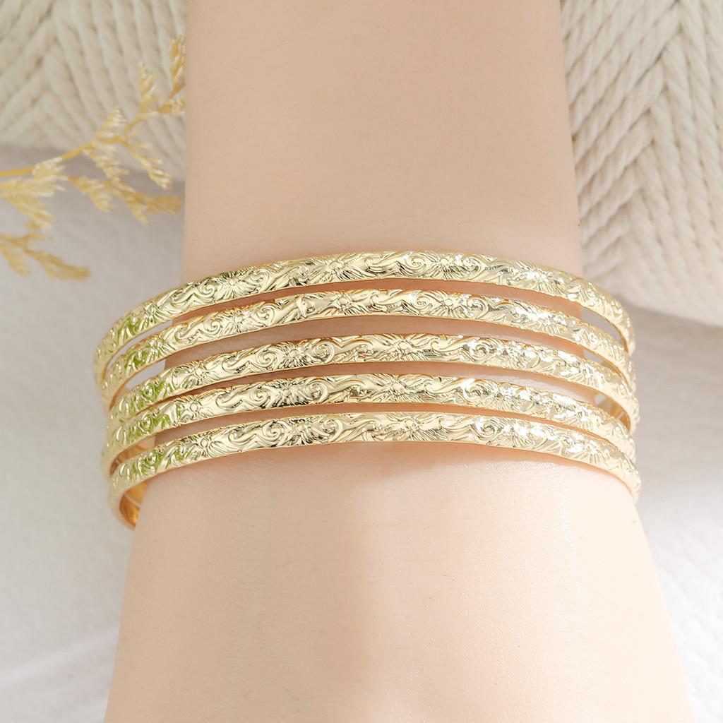 Gioielli Hawaiani Rame Placcato Oro 14k Spessore 3MM 5 Pezzi Per Set, Bracciale Hawaiano per Donne Festa