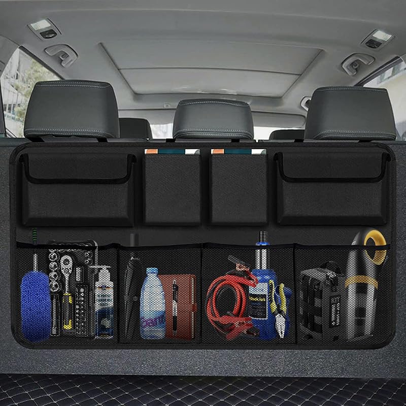 Trunk Organizer For Car, Large Capacity Car Organizers And Storage With 9 Pockets, Waterproof Backseat Hanging Organizer For SUV, Truck, MPV,