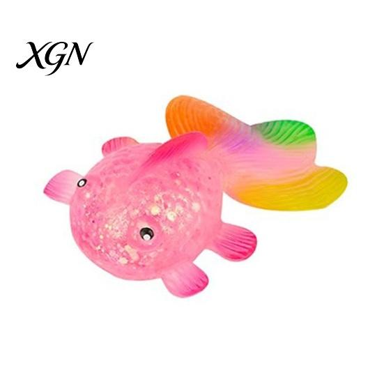 Sensory Ball Toy Clear Goldfish Squeeze Stress Relief Glitter Multicolor Tail Fish Gadget Sugar Soft Decompression Fidget Relaxation