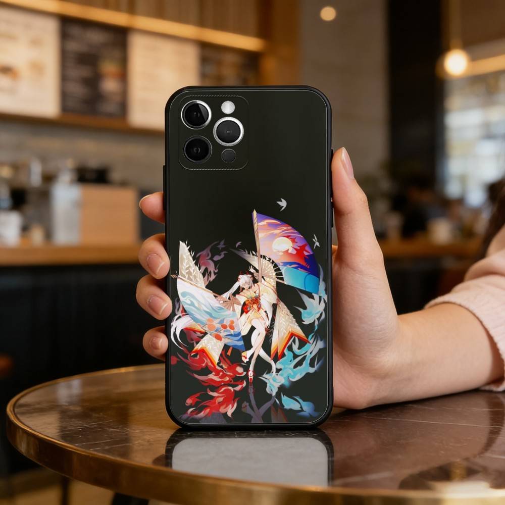 Cool O-Onmyoji Game Phone Case For iPhone 17,16,15,14,13,12,11 Plus,Pro Max,Soft Silicone Black Cover
