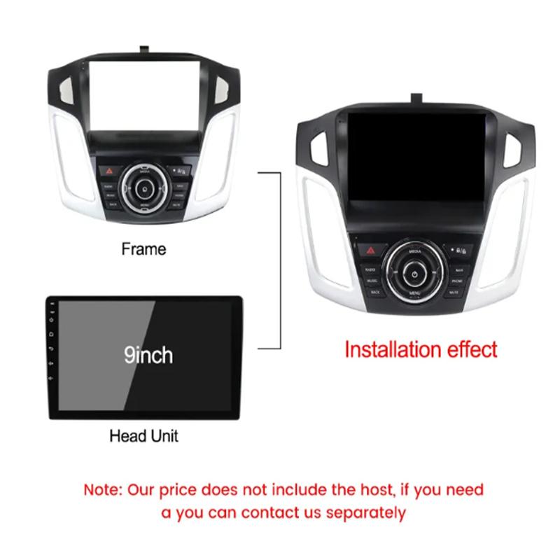 

9-дюймовая мультимедийная рамка автомагнитолы для Ford Focus 3 2012 - 2017 2DIN DVD Mp5 Audio Audio Стерео панель Приборная панель Комплект крепления Крышка панели