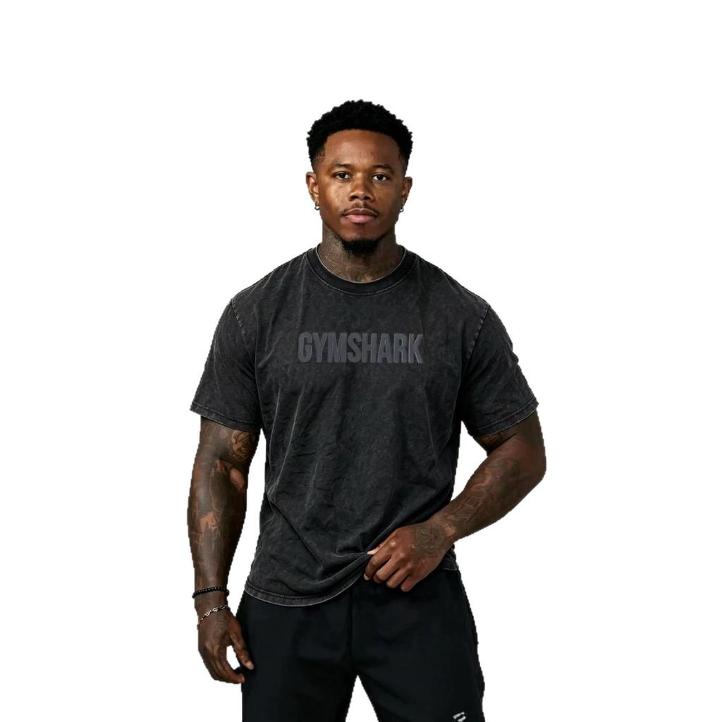 Gymshark Men's T-Shirt Cotton Gym Workout Short Sleeve Graphic Print Casual Tee