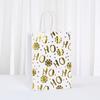 12/30pcs Merry Christmas Paper Tote Bags with Gold Foil Prints Reusable Holiday Bags for Gifts and Favors Packing Candy