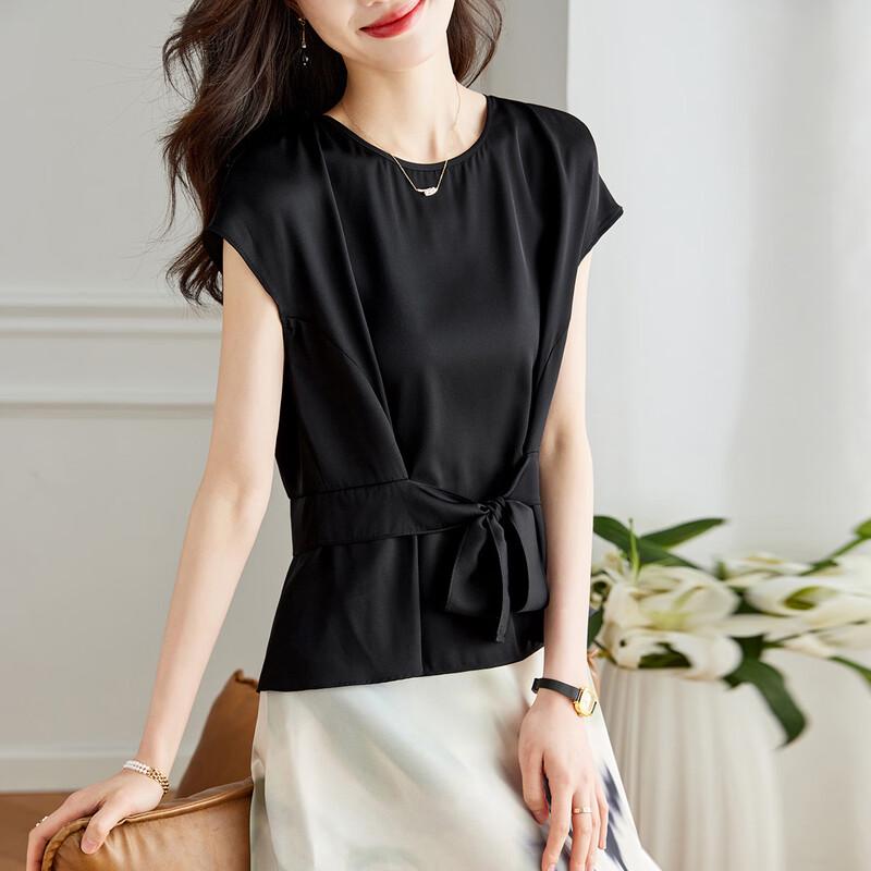 

Srcr Women s Elastic Double Georgette Mulberry Silk T-Shirt 2XL