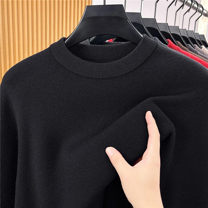 FENGXUN Men's Round Neck Wool Blend Sweater FXTST7664