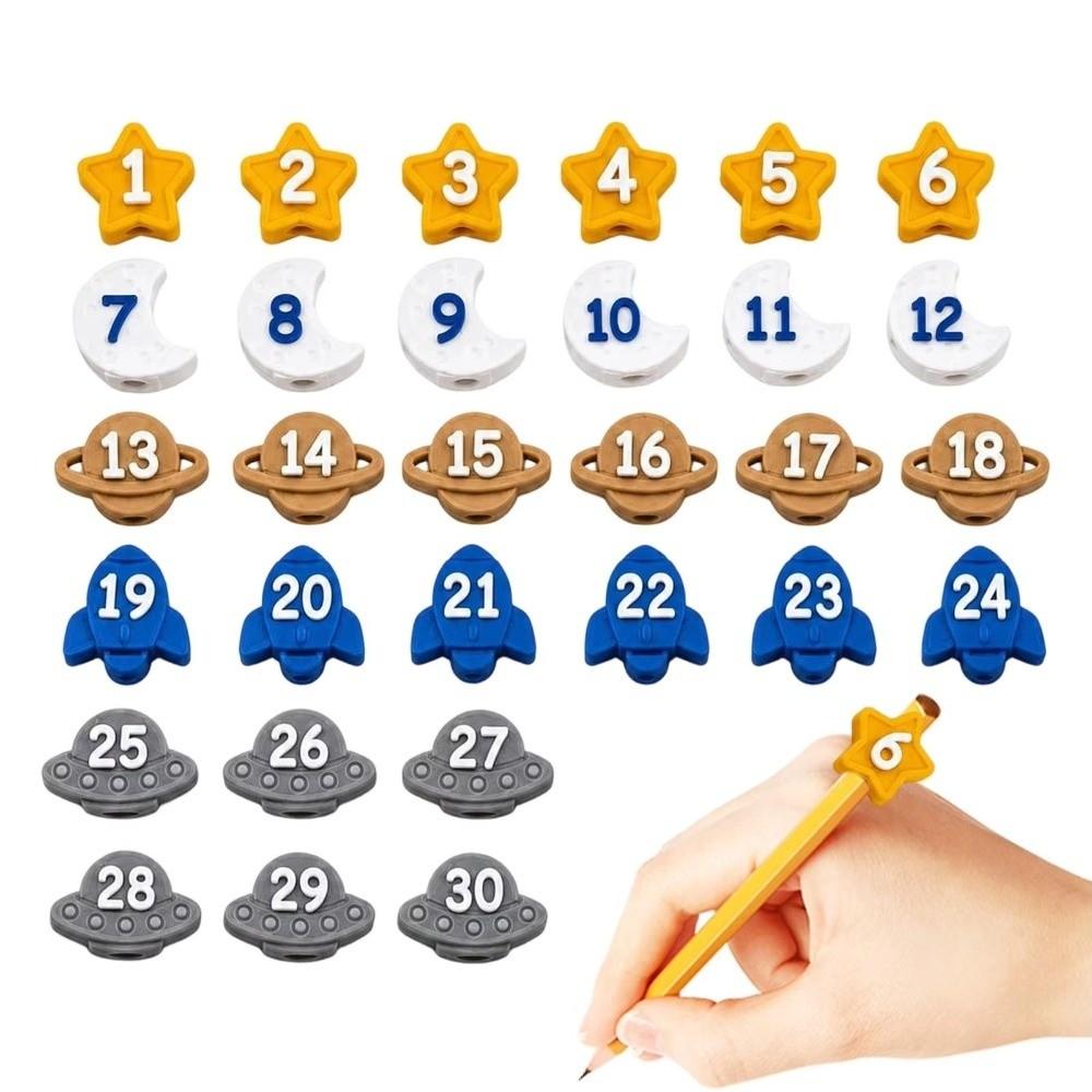 6/30PCS 1-30 Numbered Pencil Tracking Markers Classroom Pencil Labels  Classroom Organization