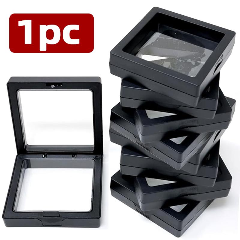 

1/3/5/10/20pcs 3D Floating Frame with Base Elastic Telescopic Storage Box Display Frame Suitable for Earrings Rings and Brooches 7x7cm